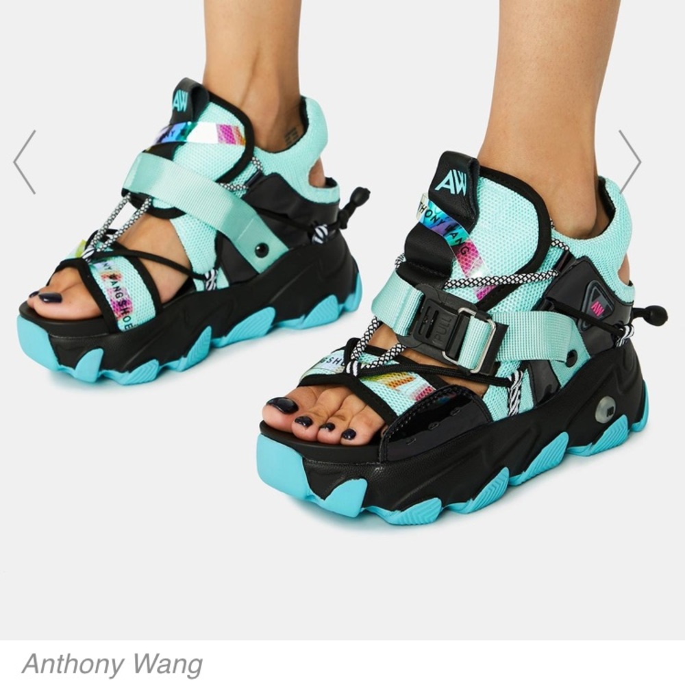 Anthony Wang Teal Dragon Fruit Sandals